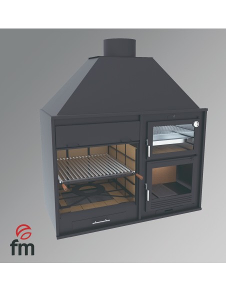 Barbecue e forno a legna FM, a vista e da incasso, FUSION 160