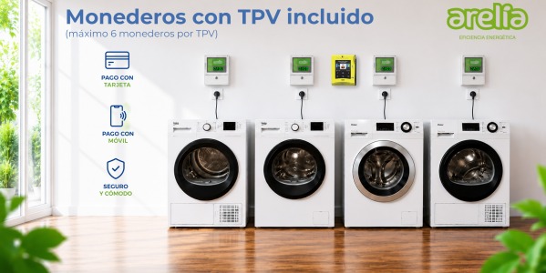 MONEDEROS con TPV para lavadoras, secadoras, duchas, autolavados de perro