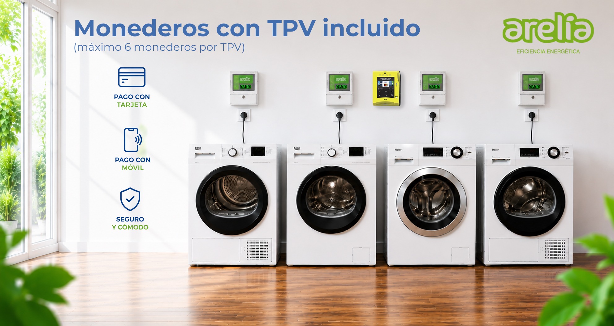 MONEDEROS con TPV para lavadoras, secadoras, duchas, autolavados de perro